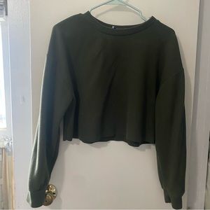 Zara army green cropped sweater